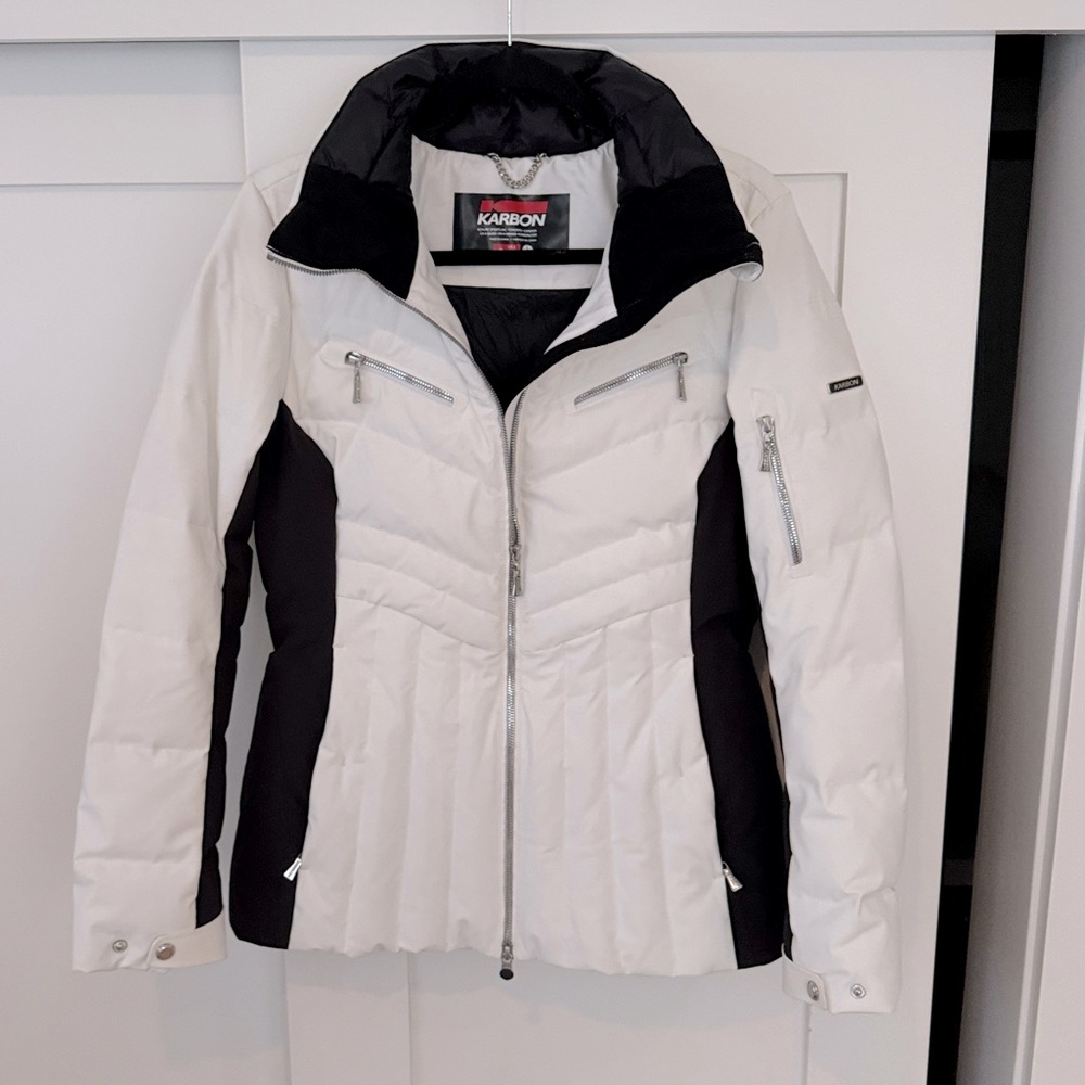 Karbon insulated down puffer Jacket, size women’s 8